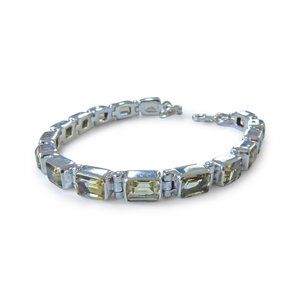 *925  Sterling Silver Genuine Citrin Bracelet